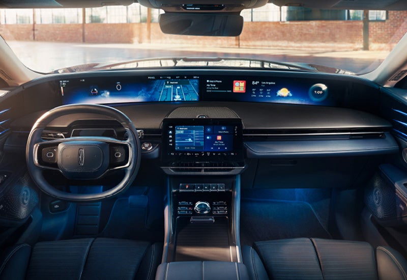 A large panoramic display is shown on the dashboard of a 2024 Lincoln Nautilus® SUV | Bayway Lincoln in Houston TX